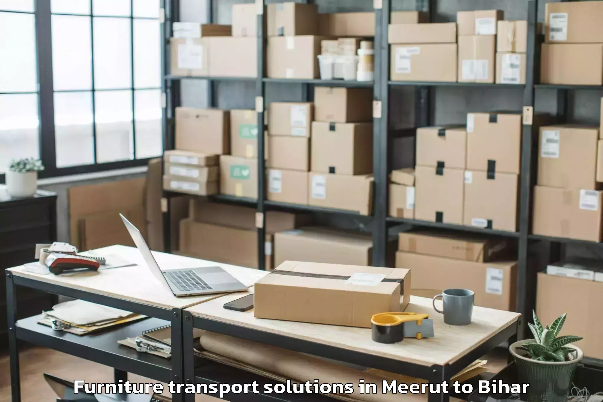 Trusted Meerut to Kharagpur Munger Furniture Transport Solutions